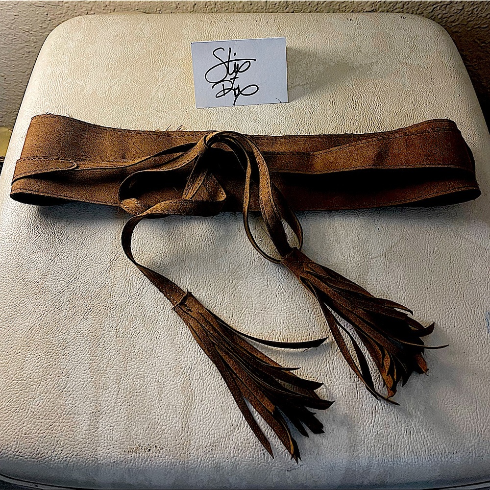 Vegan Suede Belt/Wrap with Tassle Fringe